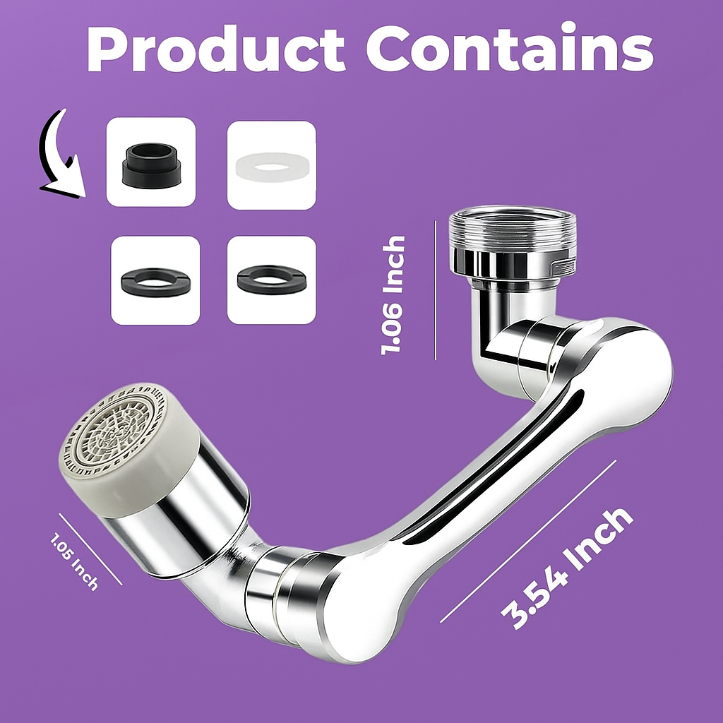 Rotating Faucet/Tap Extender | Stainless Steel | 1180° rotation